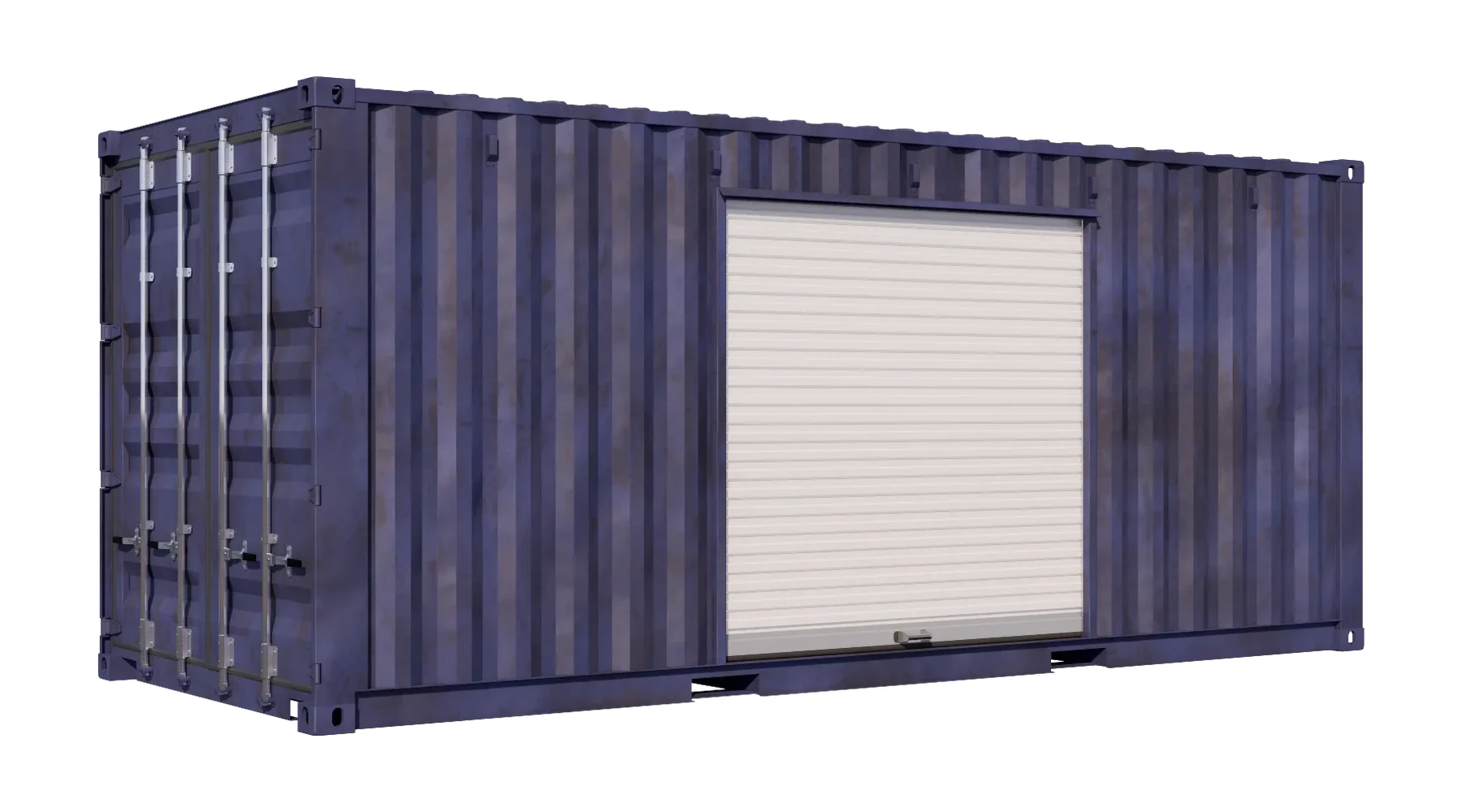 20ft Used Storage Container w/ One 7ft Roll-up Door on Right Side – product view 1