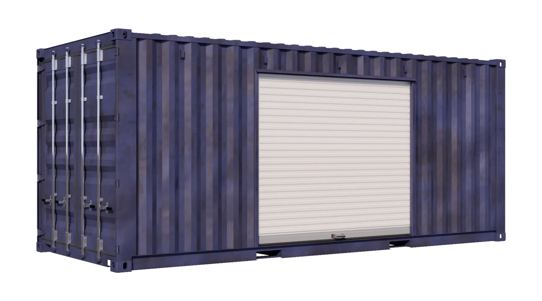 20ft Used Storage Container w/ One 8ft Roll-up Doors on Left Side – product view 3