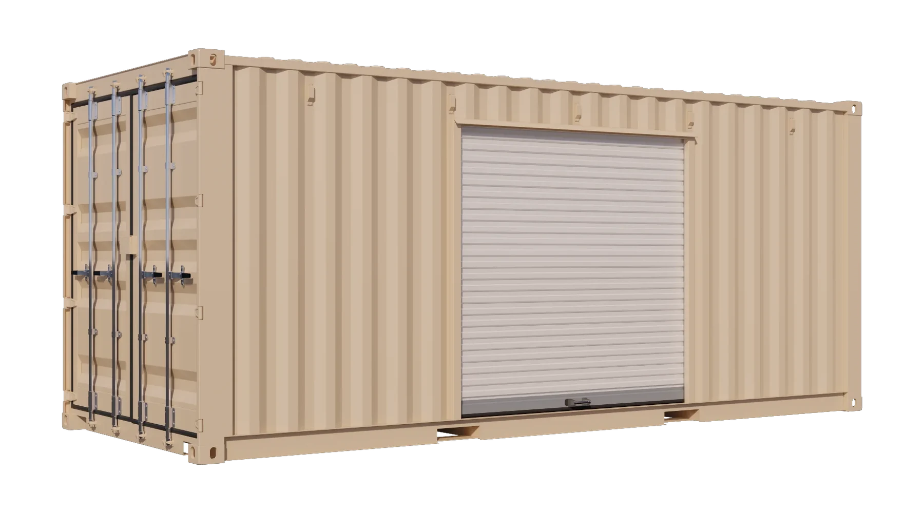 20ft New Storage Container w/ One 7ft Roll-up Door on Right Side – product view 1