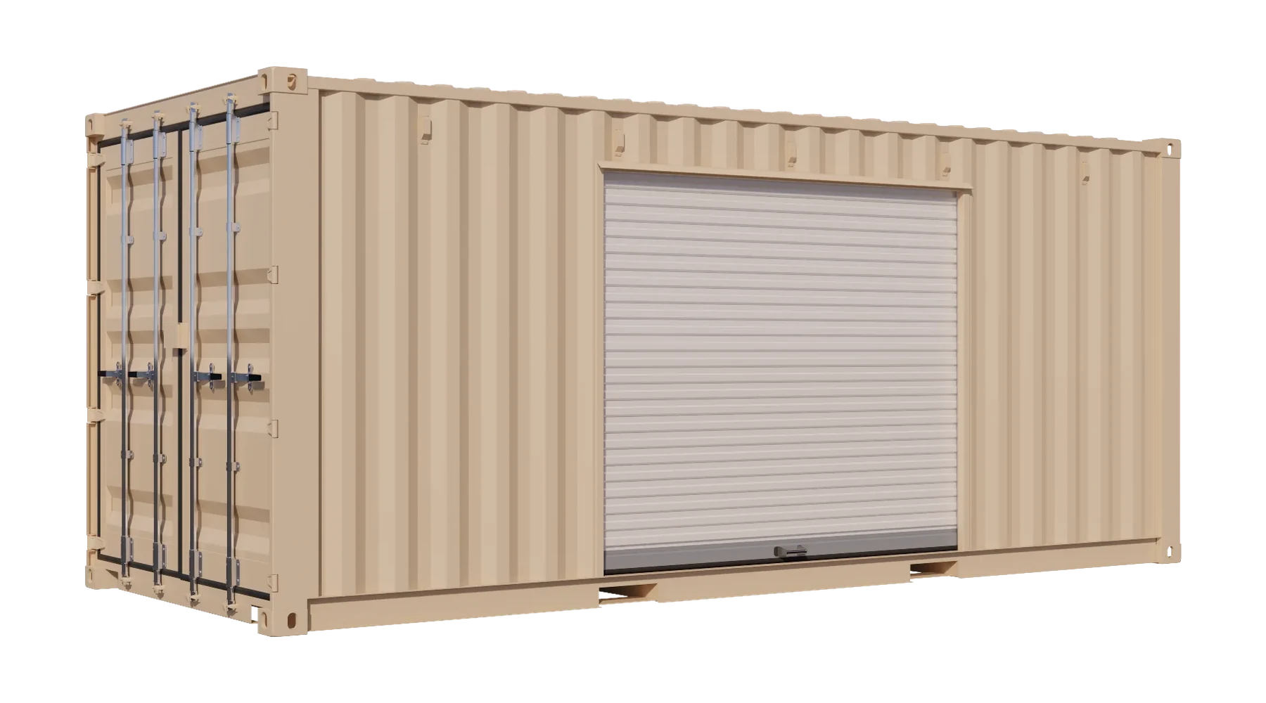 20ft New Storage Container w/ One 8ft Roll-up Doors on Right Side – product view 1