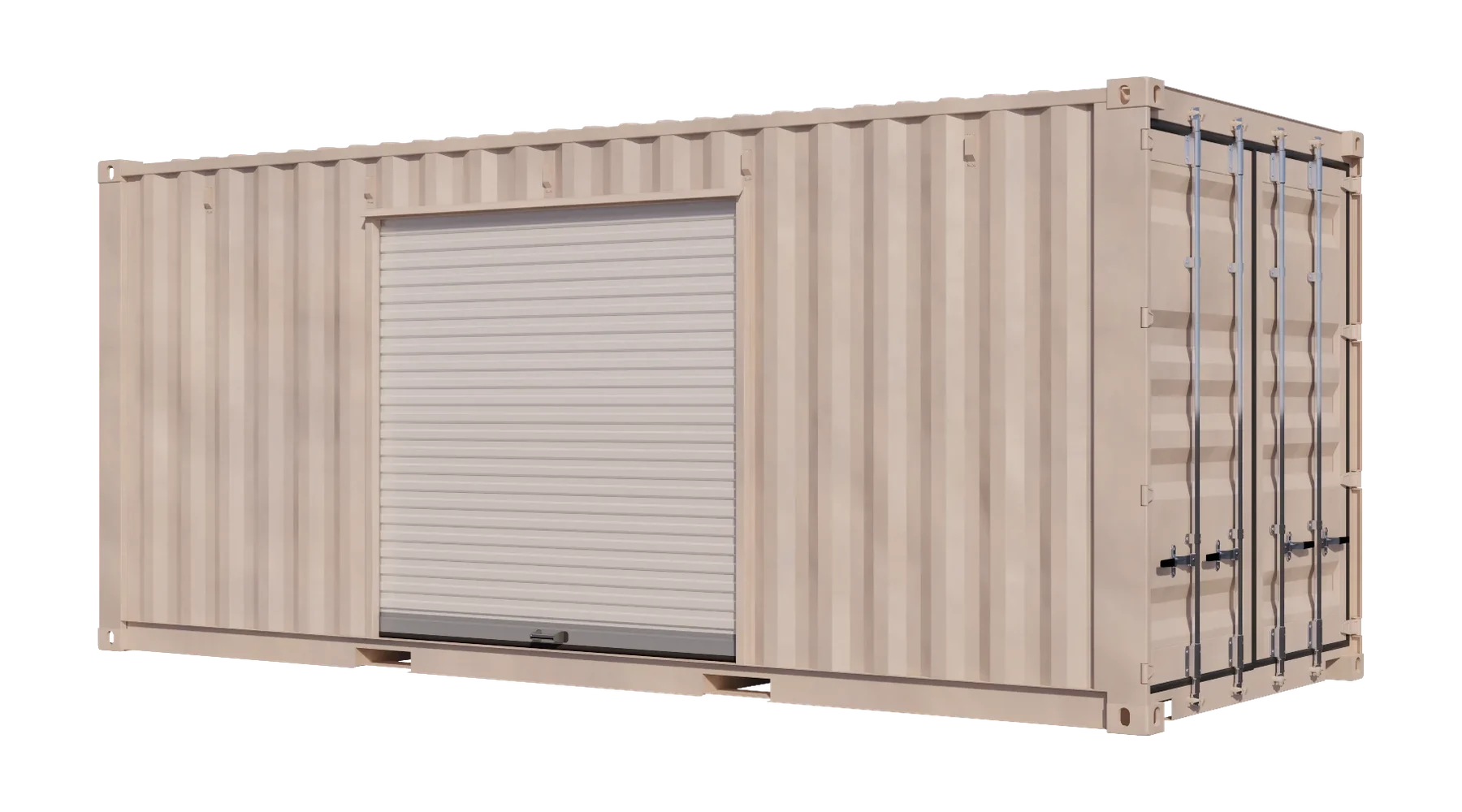 20ft Refurbished Storage Container w/ One 7ft Roll-up Door on Left Side – product view 1