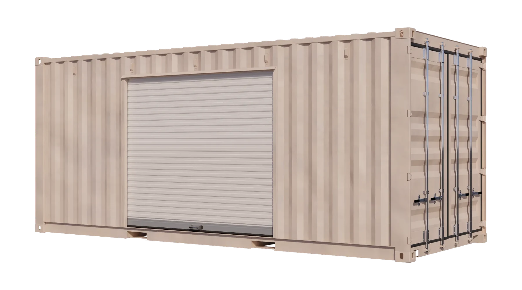 20ft Refurbished Storage Container w/ One 8ft Roll-up Doors on Left Side – product view 1