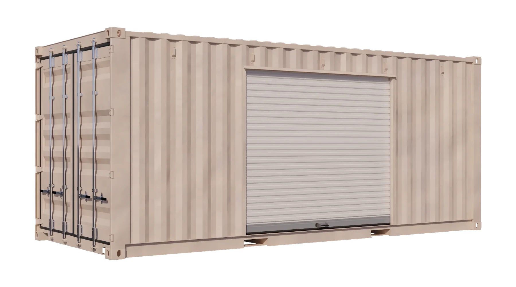 20ft Refurbished Storage Container w/ One 8ft Roll-up Doors on Right Side – product view 1