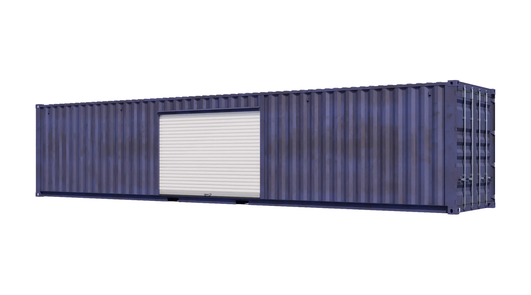 40ft Used Storage Container w/ One 10ft Roll-up Door on Left Side – product view 1