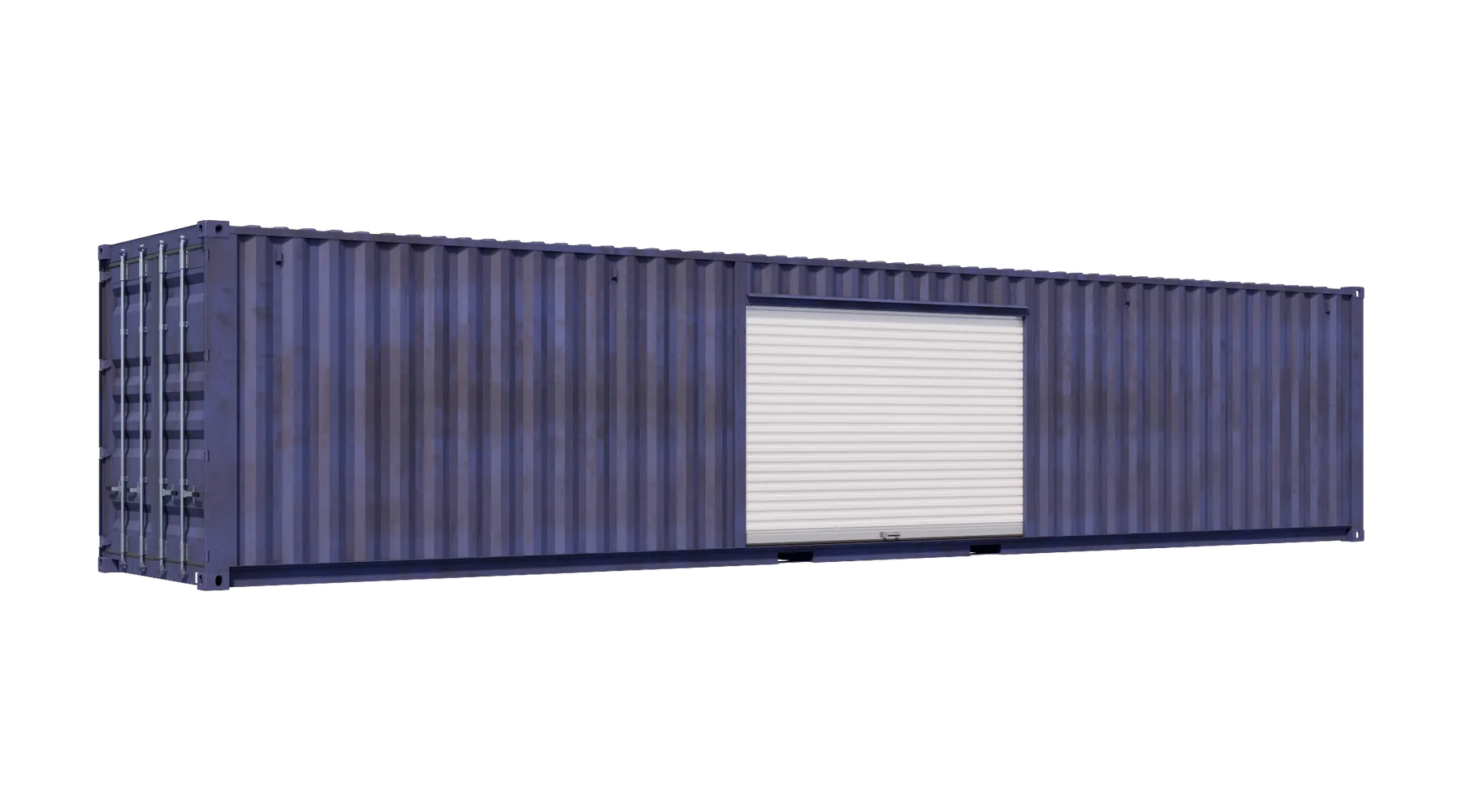 40ft Used Storage Container w/ One 10ft Roll-up Door on Right Side – product view 1