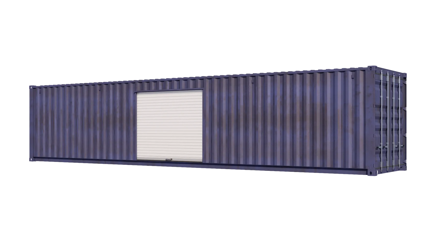 40ft Used Storage Container w/ One 8ft Roll-up Door on Left Side – product view 1