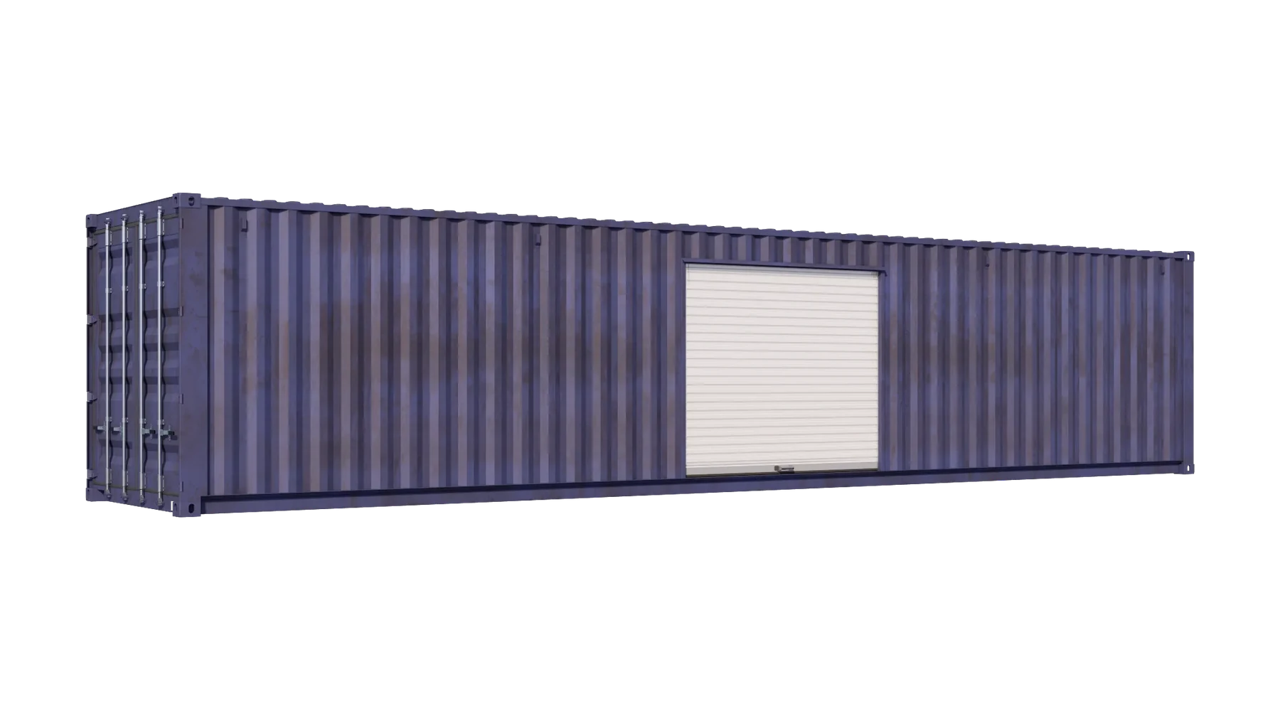 40ft Used Storage Container w/ One 8ft Roll-up Door on Left Side – product view 2
