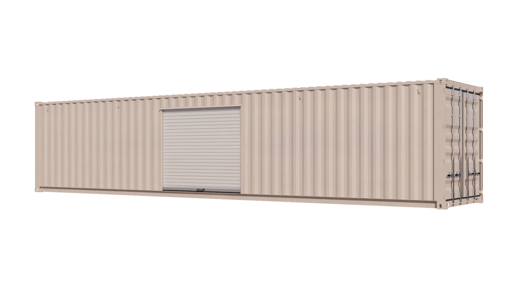 40ft Used Storage Container w/ One 8ft Roll-up Door on Left Side – product view 4