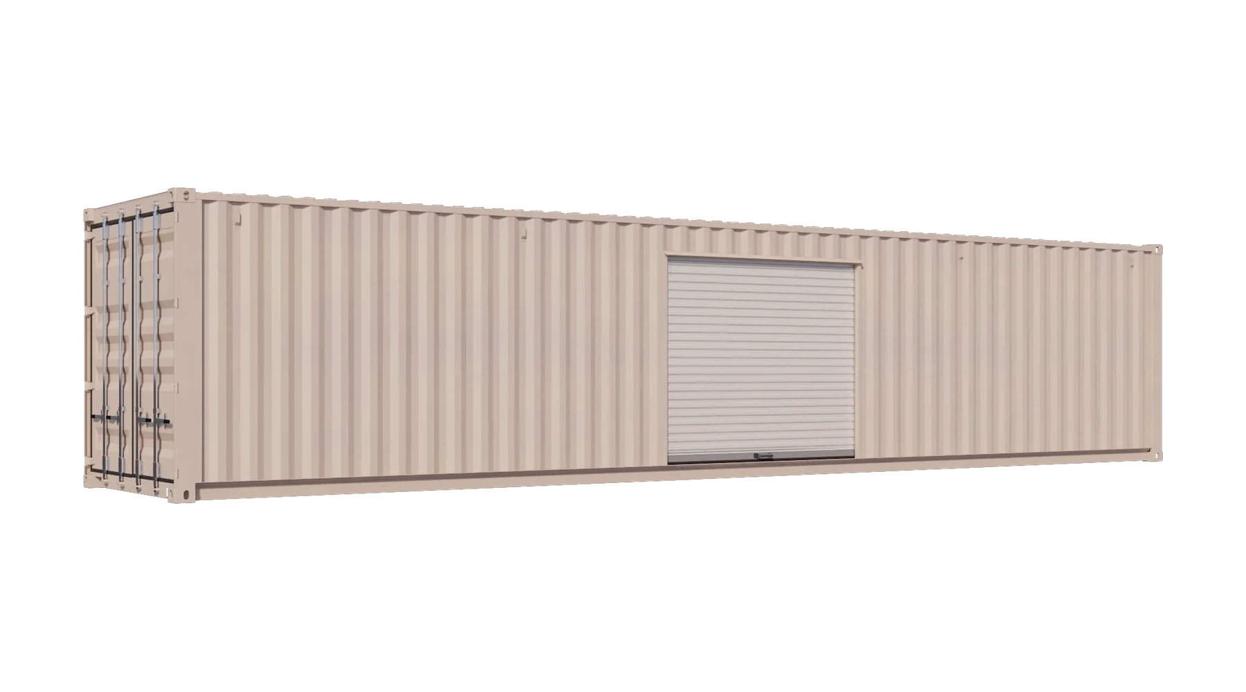 40ft Used Storage Container w/ One 8ft Roll-up Door on Left Side – product view 3