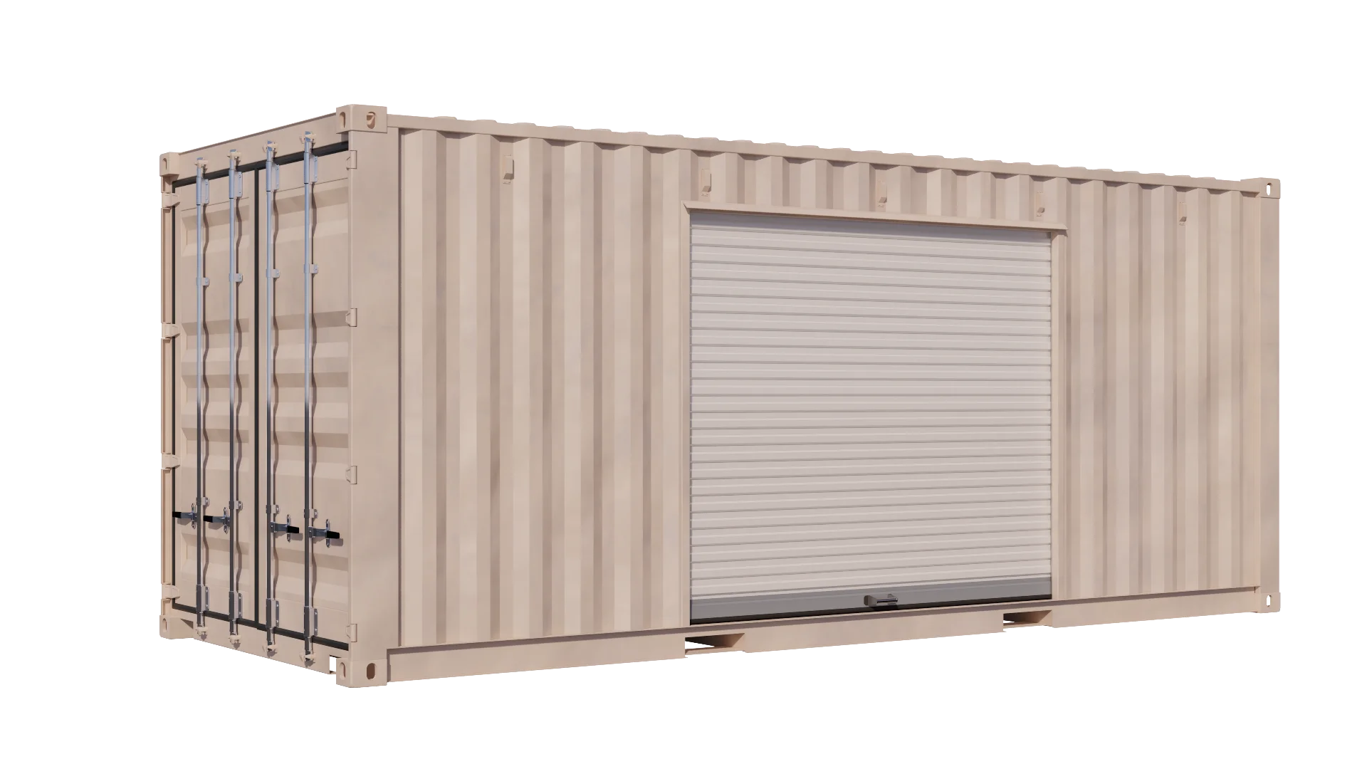 20ft Refurbished Storage Container w/ One 8ft Roll-up Doors on Right Side โ product view 1