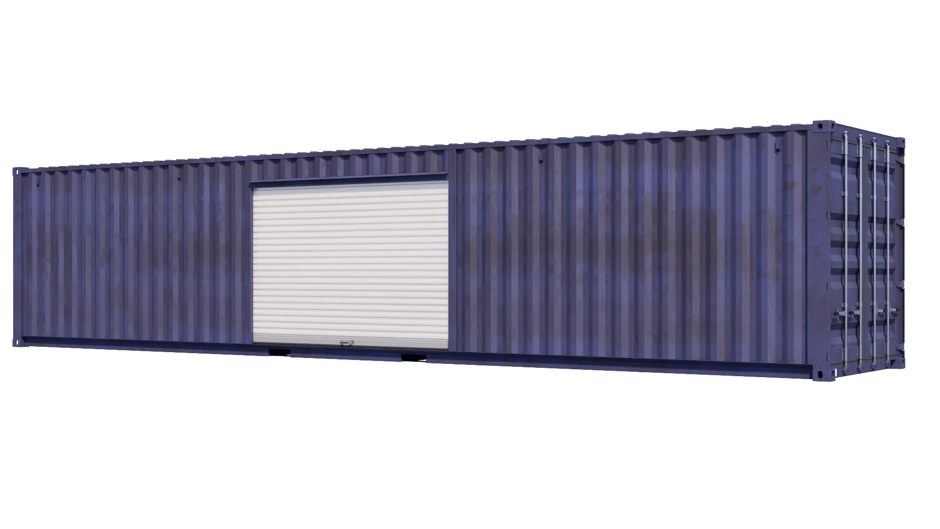 40ft Used Storage Container w/ One 10ft Roll-up Door on Left Side โ product view 1